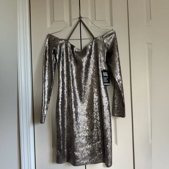 grey off the shoulder bodycon dress D-Ony Dress